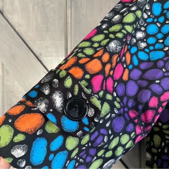 CJ Banks Single button Colorful Pebble Coat size 1X artsy art to wear maximalist - Picture 3 of 8